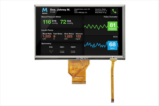 Écran d'affichage LCD TFT lisible en plein soleil, résolution 800 x 480, pour des applications visuelles de haute qualité