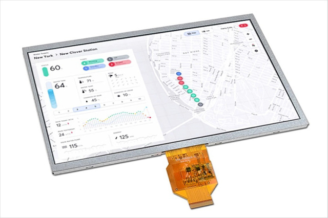 Écran LCD TFT industriel durable conçu pour les environnements difficiles et un fonctionnement continu.